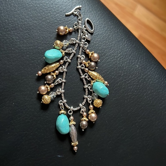 Brighton gold silver pearls grey gold necklace - Picture 7 of 11